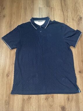 Ted Baker Men's Navy Polo Shirt with Contrast Trim